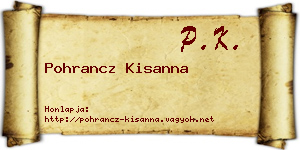 Pohrancz Kisanna névjegykártya